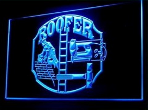 Roofer House Worker LED Neon Sign